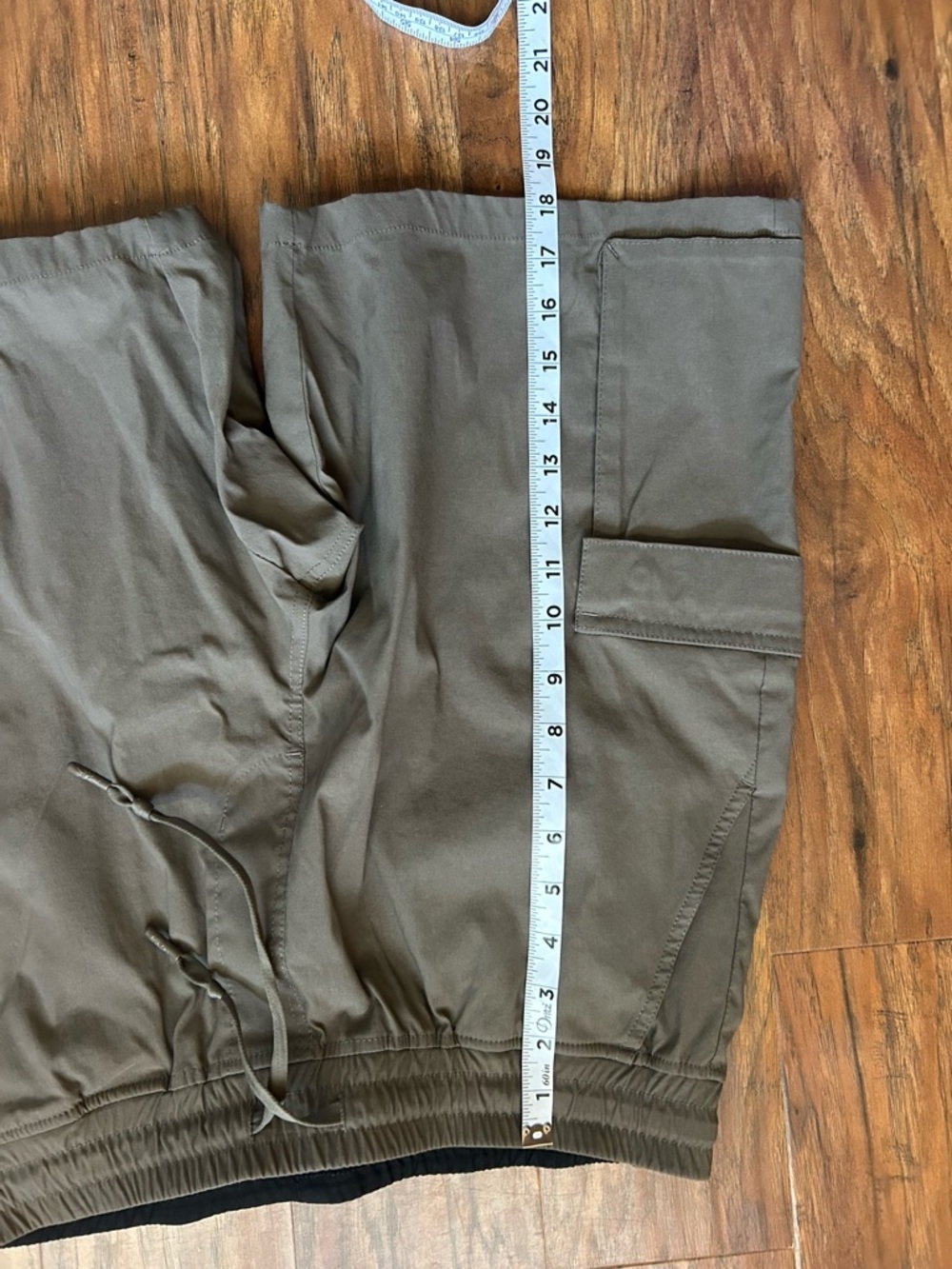 Men’s Olive Green Cargo Shorts Drawstring Breathable Outdoor Adventure Hiking - Picture 6 of 10